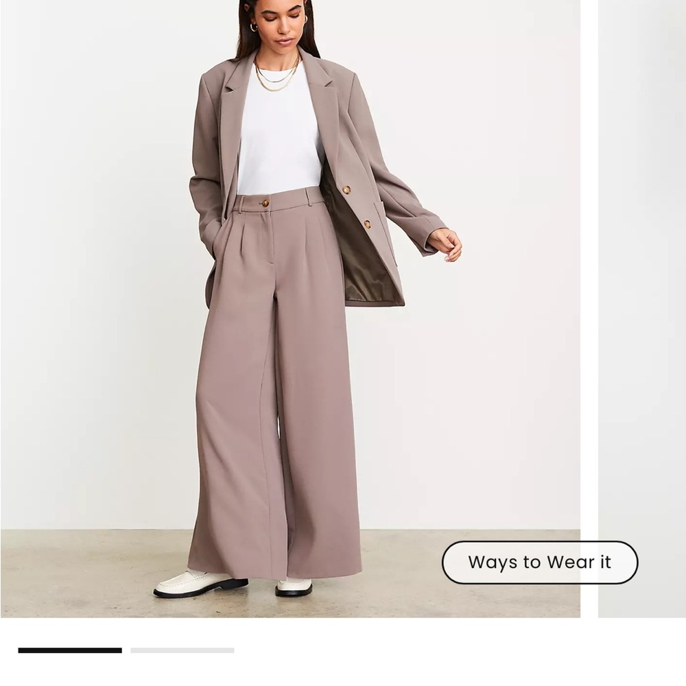 NWT LOFT Women's Warm Taupe Oversized Blazer Size 4